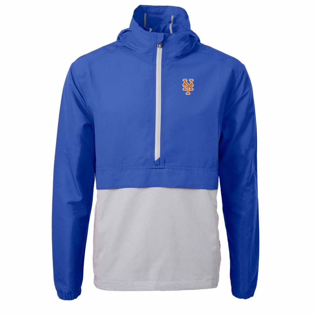 New York Mets Cutter & Buck Charter Eco Recycled Half-Zip Anorak Jacket - Royal/Gray