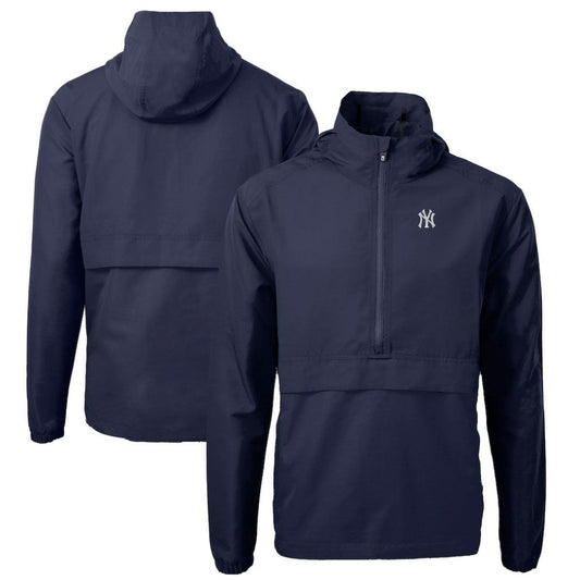 New York Yankees Cutter & Buck Charter Eco Recycled Half-Zip Anorak Jacket - Navy
