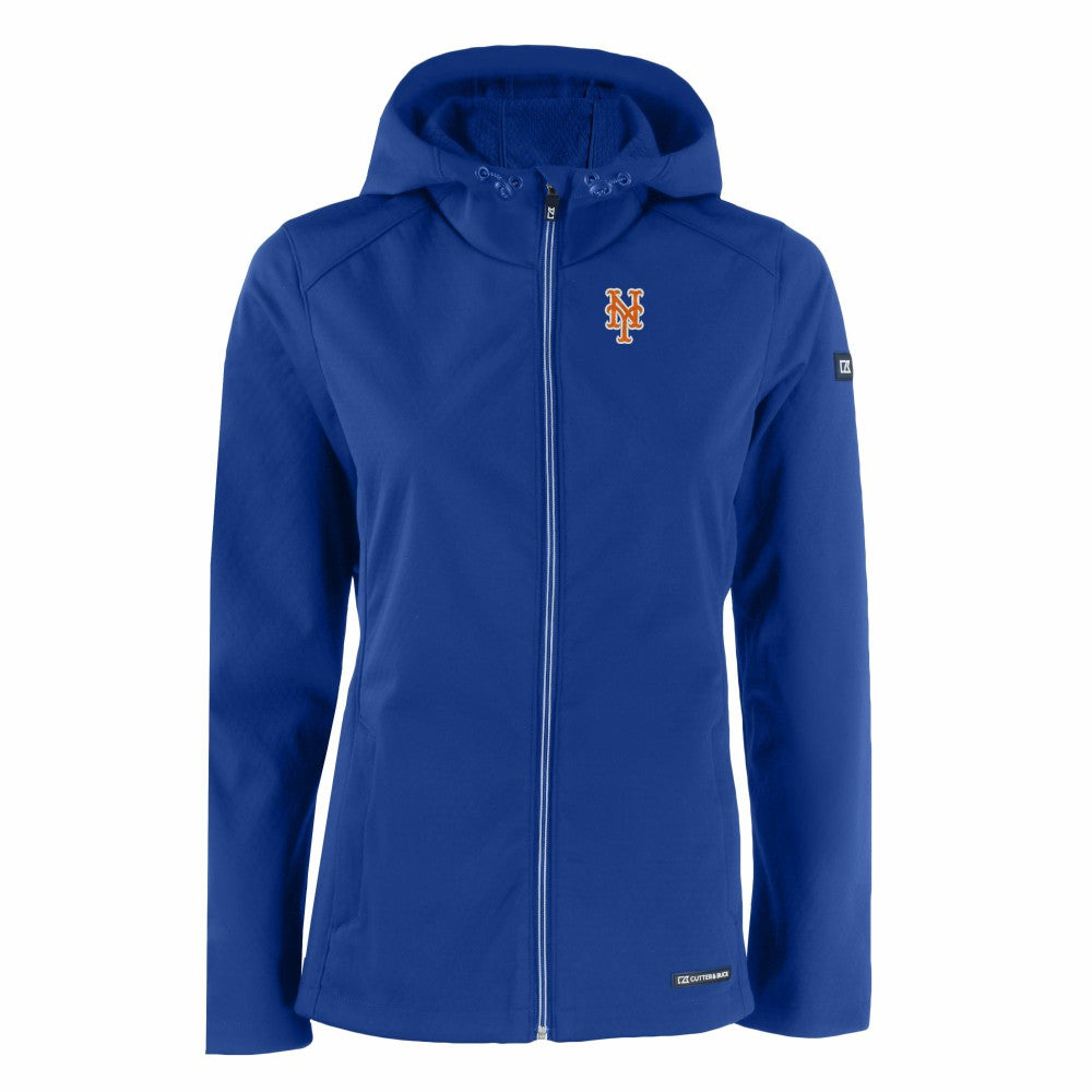New York Mets Cutter & Buck Women's Evoke Eco Softshell Recycled Full-Zip Jacket - Royal