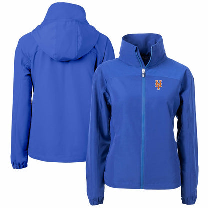 New York Mets Cutter & Buck Women's Charter Eco Recycled Full-Zip Jacket - Blue