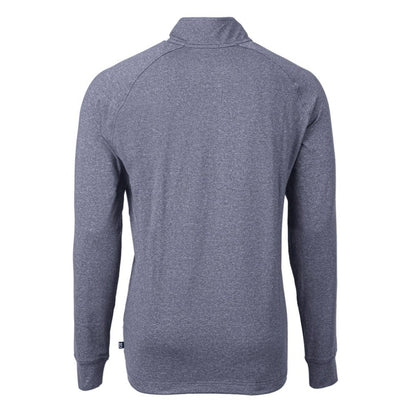 New York Yankees Cutter & Buck Big & Tall Adapt Eco Knit Stretch Recycled Quarter-Zip Pullover Top - Heather Navy