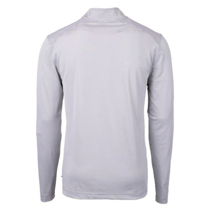 New York Yankees Cutter & Buck Virtue Eco Pique Micro Stripe Big & Tall Recycled Quarter-Zip Pullover Top - Gray/White