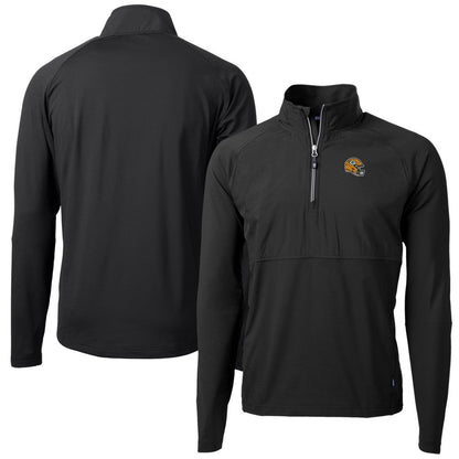 Green Bay Packers Cutter & Buck Helmet Adapt Eco Knit Hybrid Recycled Quarter-Zip Pullover Top - Black outlet