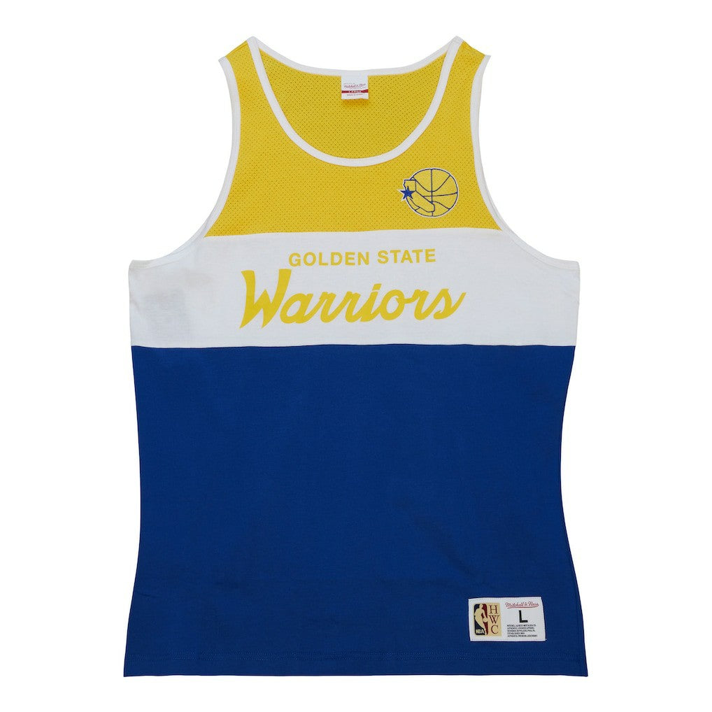 Golden State Warriors Special Script Tank Top sale - Royal | Mitchell & Ness discount