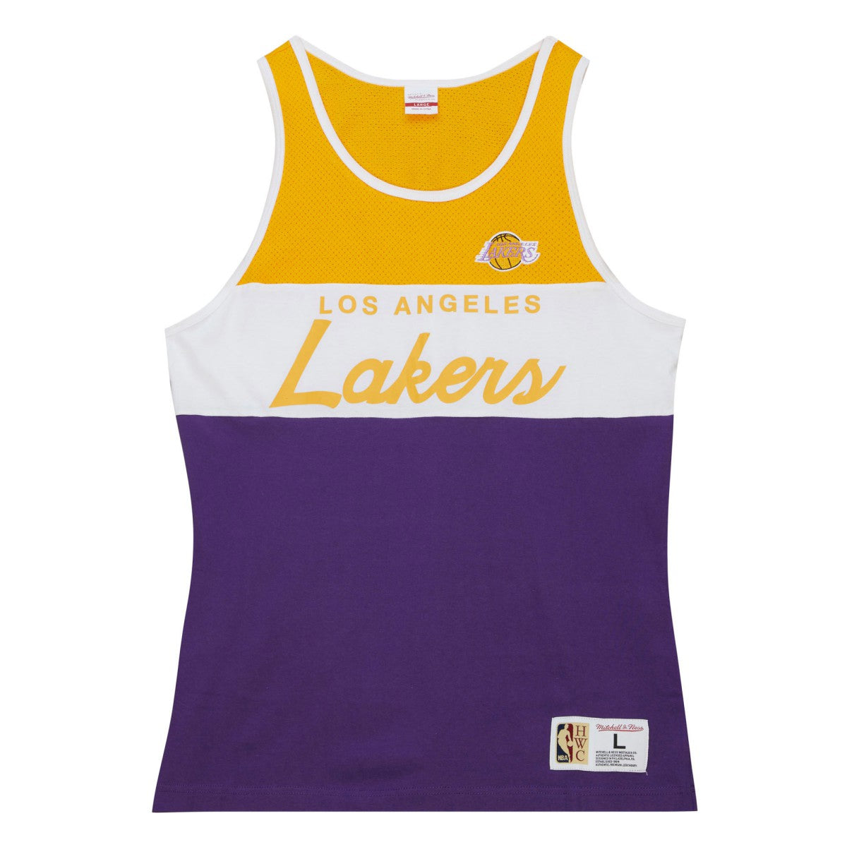 Los Angeles Lakers Special Script Tank Top - Purple | Mitchell & Ness on sale