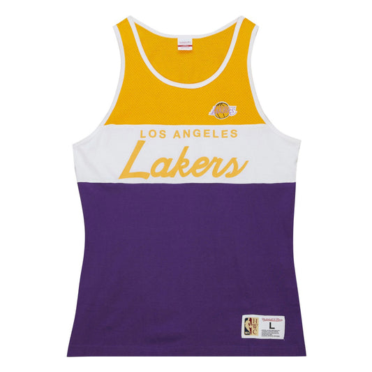 Los Angeles Lakers Special Script Tank Top - Purple | Mitchell & Ness on sale