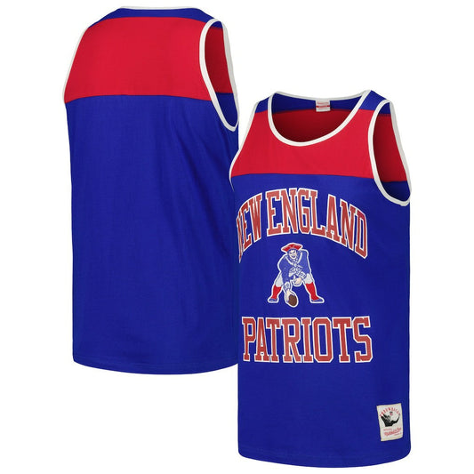 New England Patriots Heritage Colorblock Tank Top - Royal/Red on sale
