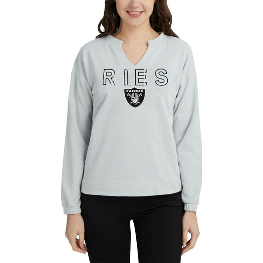 Las Vegas Raiders Concepts Sport Women's Sunray Notch Neck Long Sleeve Top - Gray outlet