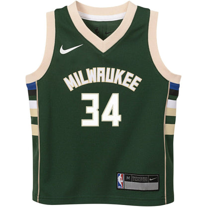 Giannis Antetokounmpo Milwaukee Bucks Preschool Swingman Player Jersey - Icon Edition - Hunter Green | Nike for sale