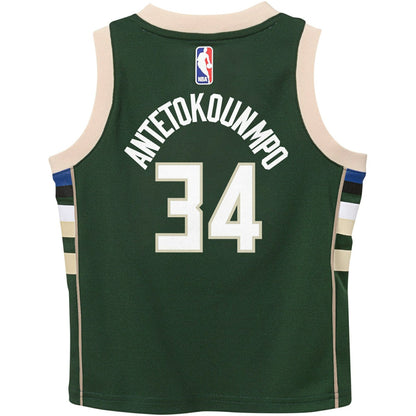 Giannis Antetokounmpo Milwaukee Bucks Preschool Swingman Player Jersey - Icon Edition - Hunter Green | Nike for sale