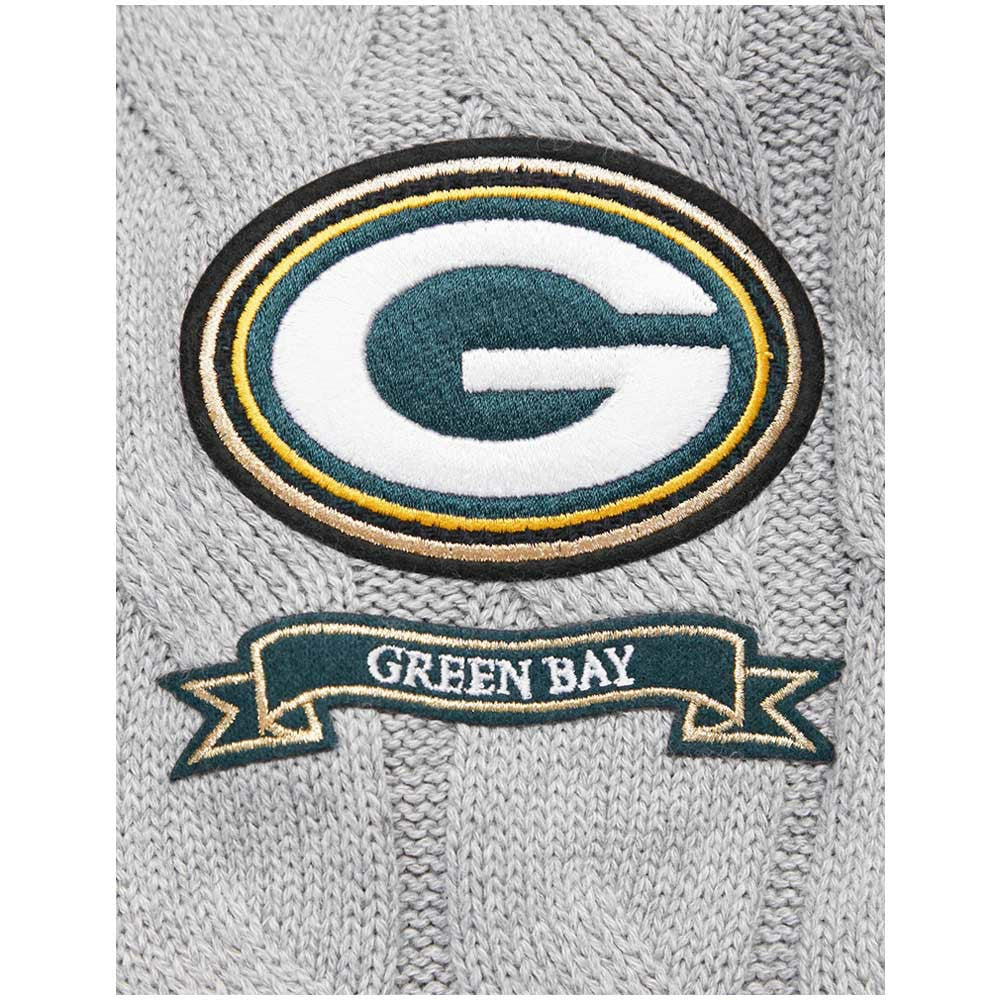 Green Bay Packers Pro Standard Women's Prep V-Neck Pullover Sweater - Heather Gray discount