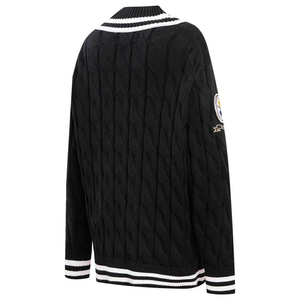 Pittsburgh Steelers Pro Standard Women's Prep V-Neck Pullover Sweater - Black outlet