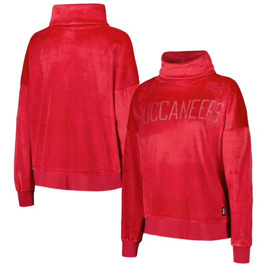 Tampa Bay Buccaneers DKNY Sport Women's Deliliah Rhinestone Funnel Neck Pullover Sweatshirt - Red discount
