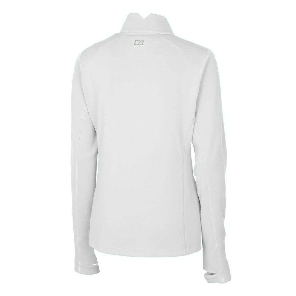 New York Yankees Cutter & Buck Women's DryTec Traverse Stretch Quarter-Zip Pullover Top - White