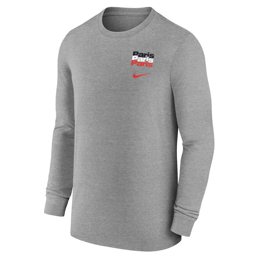 Paris Saint-Germain Legend Long Sleeve T-Shirt - Heather Gray | Nike shop