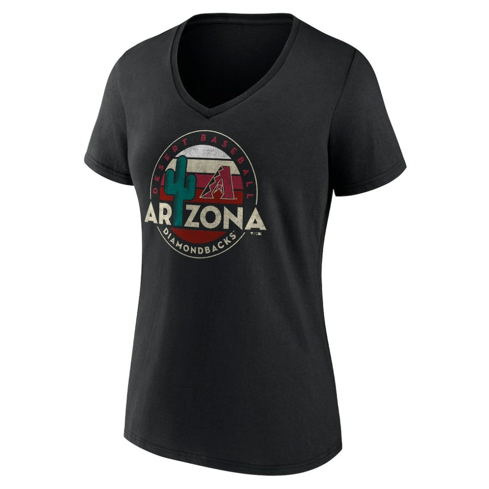 Arizona Diamondbacks Women's Hometown Desert Baseball V-Neck T-Shirt - Black