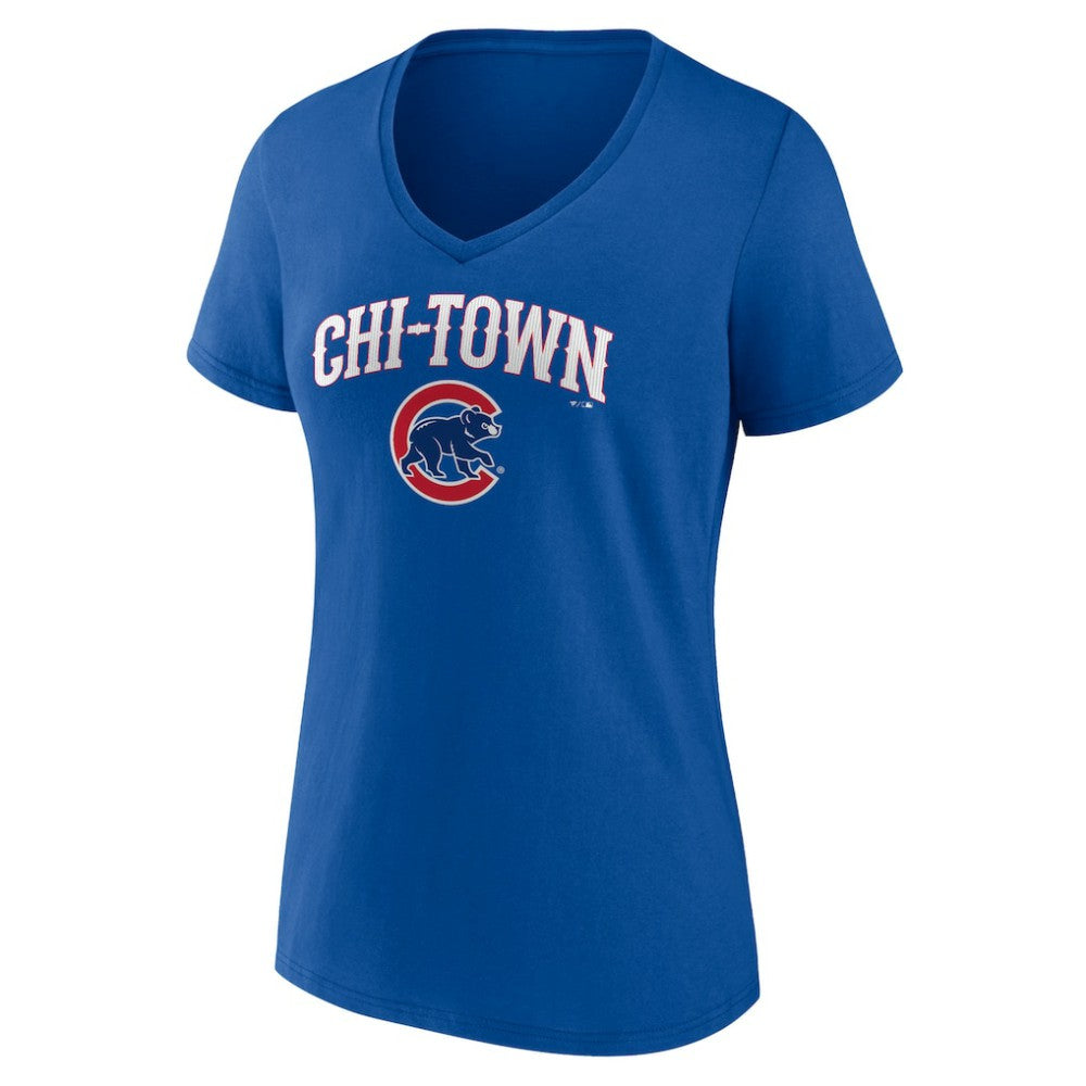 Chicago Cubs Women's Hometown Chi-Town V-Neck T-Shirt - Royal