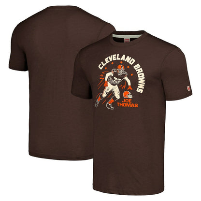 Joe Thomas Cleveland Browns Homage Unisex Caricature Retired Player Tri-Blend T-Shirt - Brown for sale