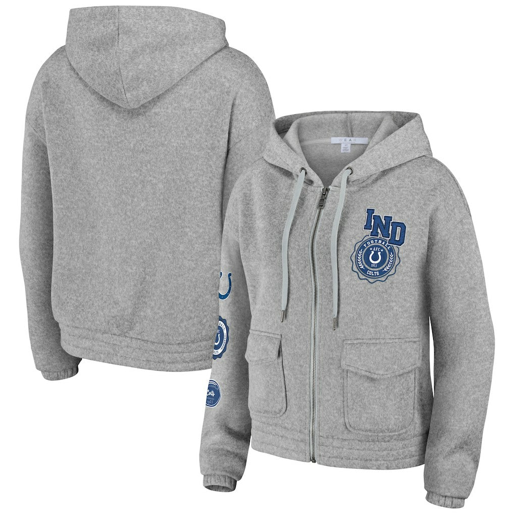 Indianapolis Colts WEAR by Erin Andrews Women's Full-Zip Hoodie - Heather Gray on sale