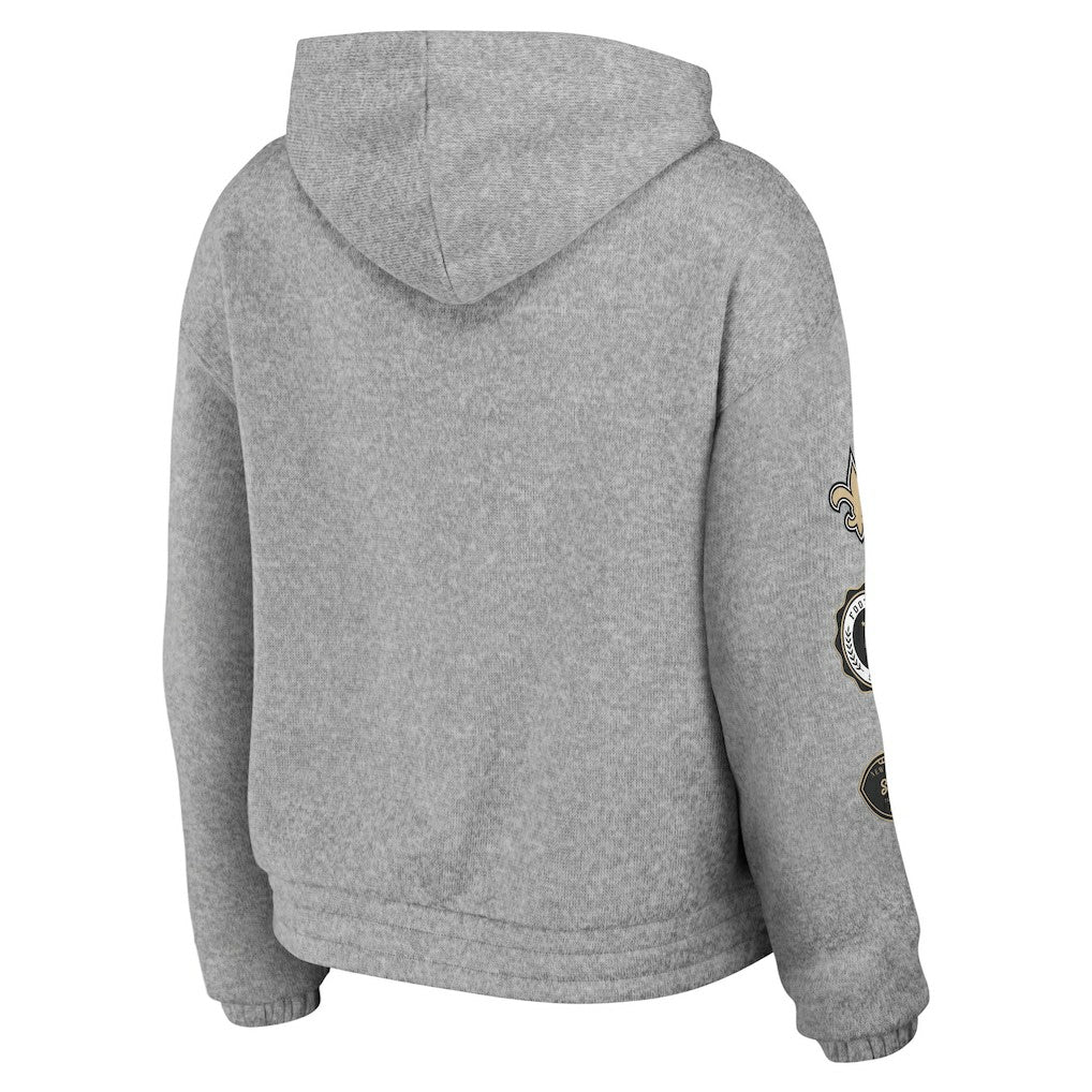 New Orleans Saints WEAR by Erin Andrews Women's Full-Zip Hoodie - Heather Gray discount