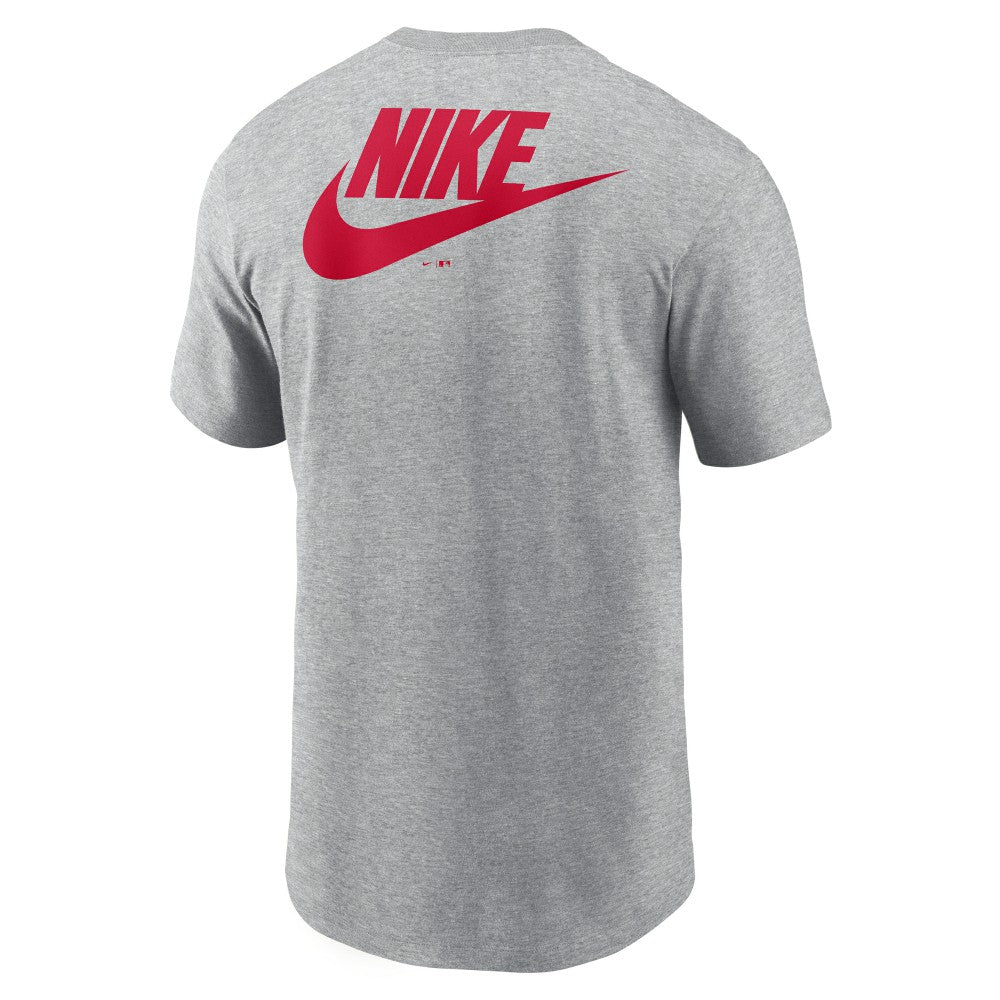 Cincinnati Reds Cooperstown Collection Large Logo 2-Hit T-Shirt - Heather Gray | Nike