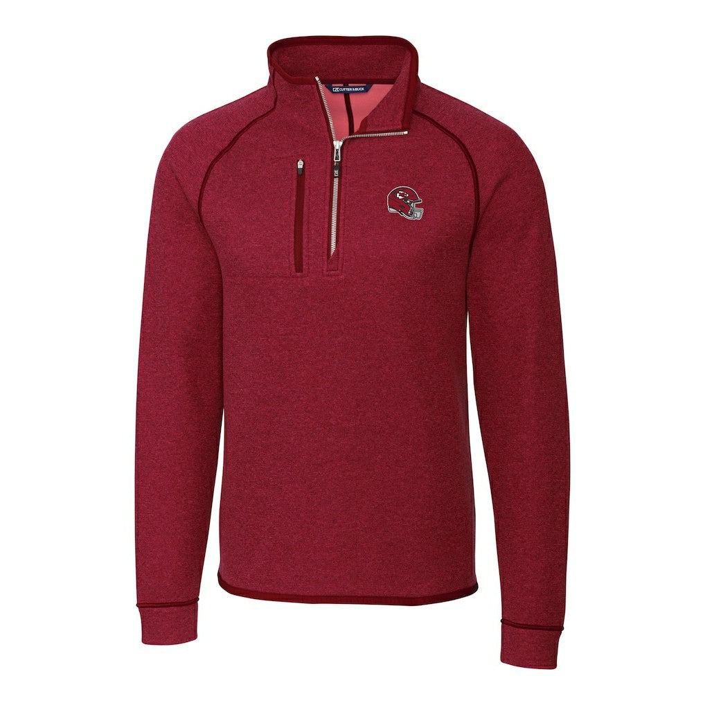 Kansas City Chiefs Cutter & Buck Helmet Mainsail Sweater-Knit Half-Zip Pullover Jacket - Red discount