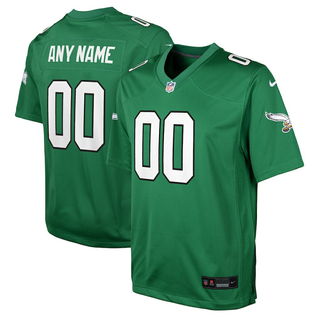 Philadelphia Eagles Youth Alternate Custom Game Jersey - Kelly Green | Nike for sale