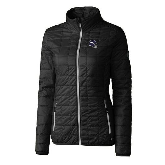Minnesota Vikings Cutter & Buck Women's Helmet Logo Rainier PrimaLoft Eco Insulated Full-Zip Puffer Jacket - Black sale
