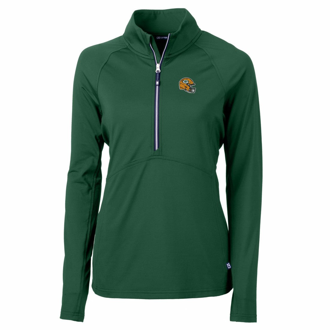 Green Bay Packers Cutter & Buck Women's Helmet Logo Adapt Eco Knit Stretch Recycled Half-Zip Pullover Top - Green discount