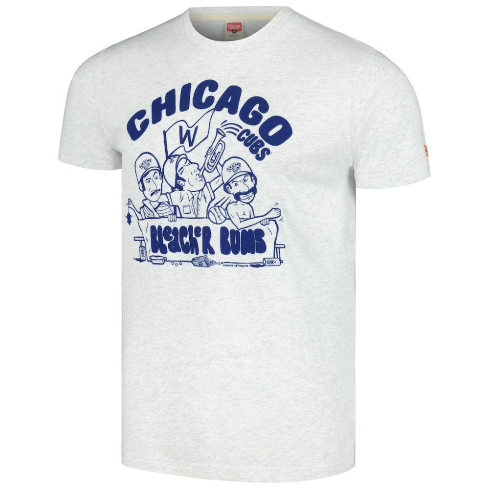 Chicago Cubs Homage Bleacher Bums Hyper Local Tri-Blend T-Shirt - Ash