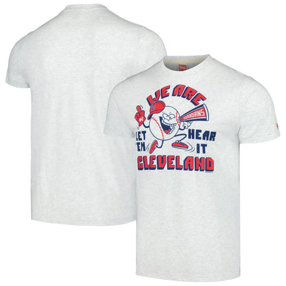 Cleveland Guardians Homage Doodle Collection We Are Cleveland Tri-Blend T-Shirt - Gray