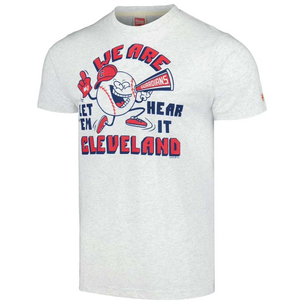 Cleveland Guardians Homage Doodle Collection We Are Cleveland Tri-Blend T-Shirt - Gray