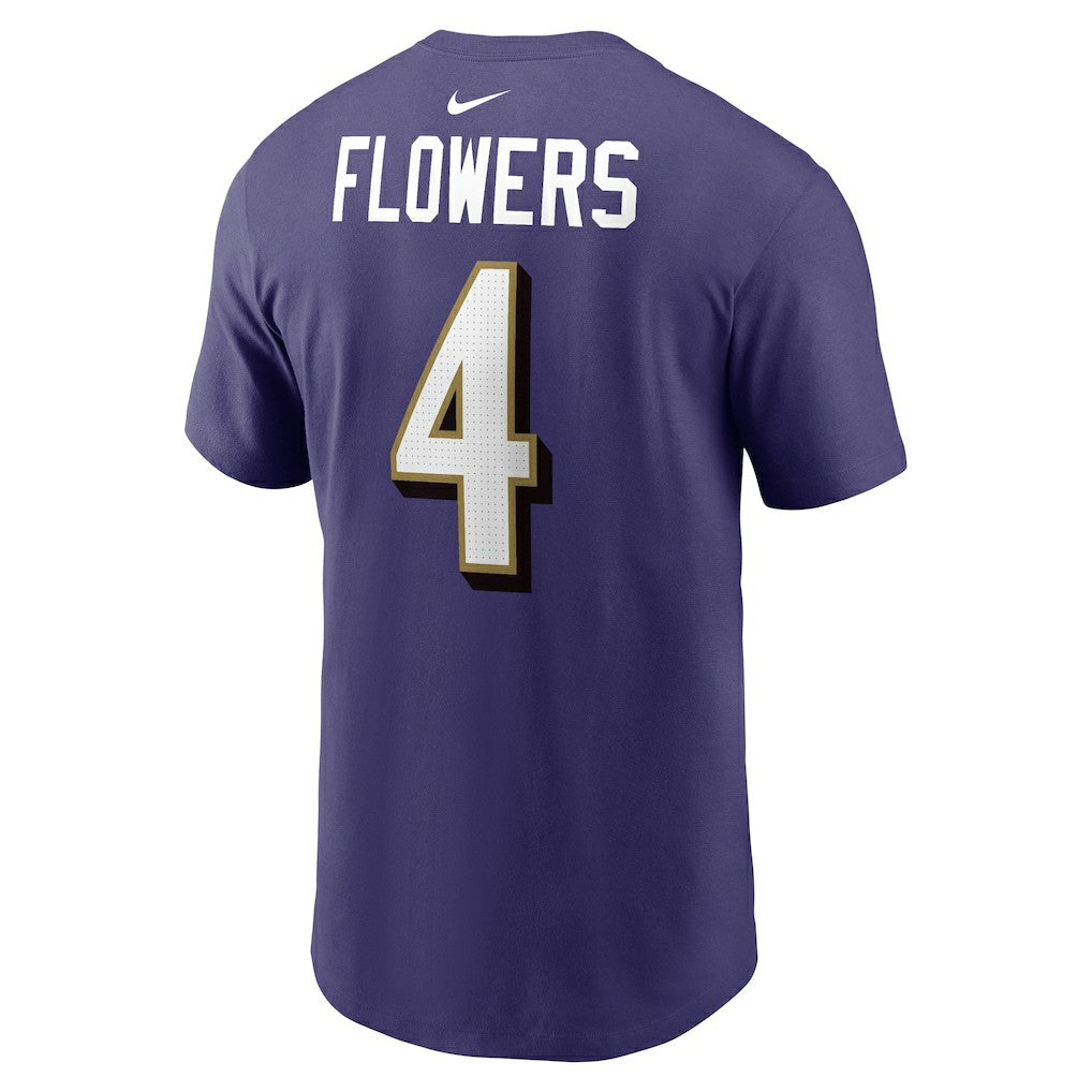Zay Flowers Baltimore Ravens Player Name & Number T-Shirt - Purple | Nike cheap
