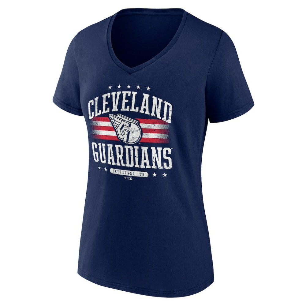 Cleveland Guardians Women's Americana Team V-Neck T-Shirt - Navy