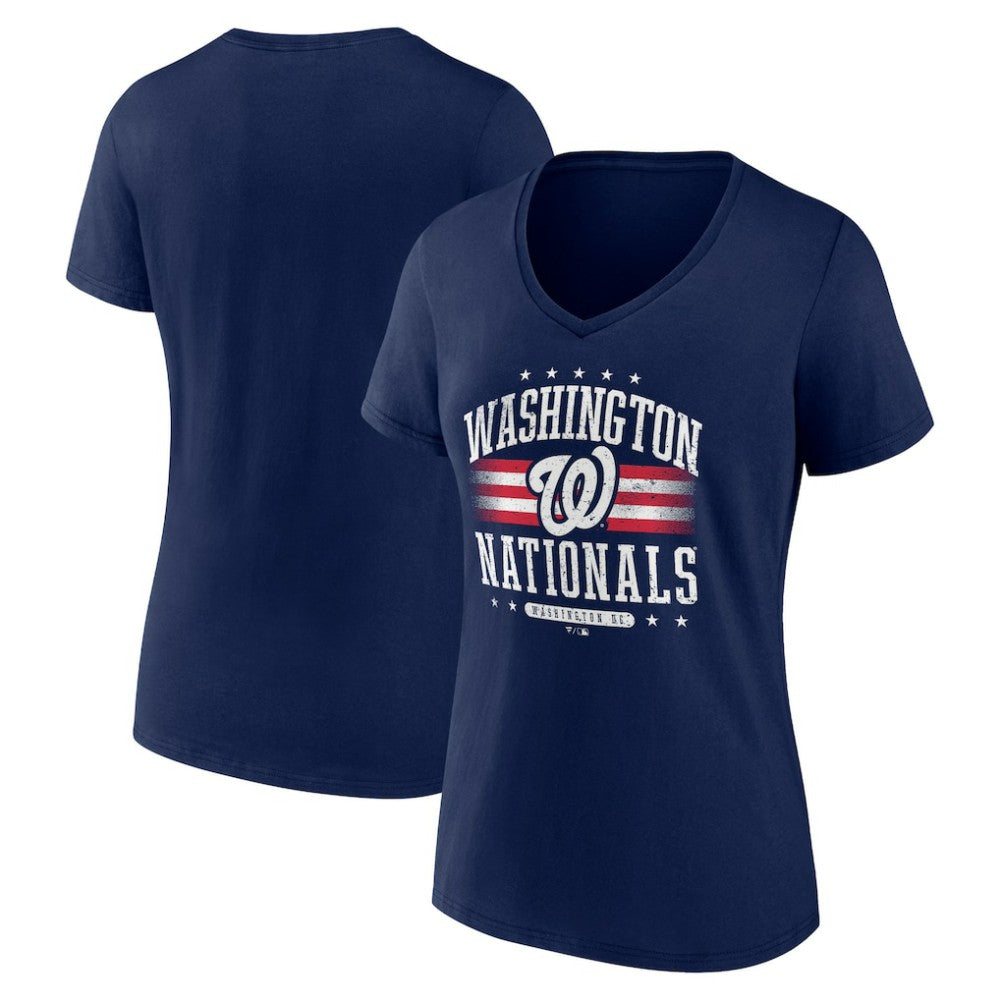 Washington Nationals Women's Americana Team V-Neck T-Shirt - Navy