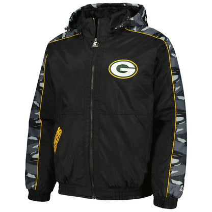 Green Bay Packers Starter Thursday Night Gridiron Full-Zip Hoodie - Black sale