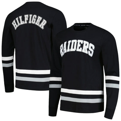 Las Vegas Raiders Tommy Hilfiger Nolan Long Sleeve T-Shirt - Black/Silver cheap