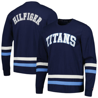 Tennessee Titans Tommy Hilfiger Nolan Long Sleeve T-Shirt - Navy/Light Blue cheap