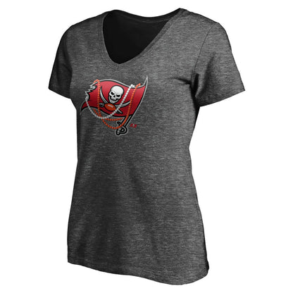 Tampa Bay Buccaneers Women's Hometown Collection Flag V-Neck T-Shirt - Charcoal outlet