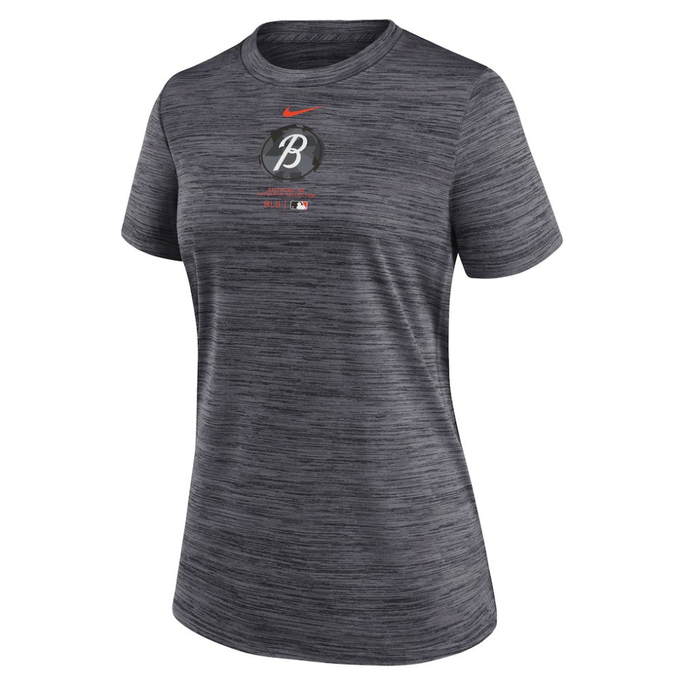 Baltimore Orioles Women's City Connect Practice Velocity T-Shirt - Charcoal | Nike