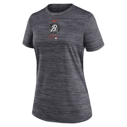 Baltimore Orioles Women's City Connect Practice Velocity T-Shirt - Charcoal | Nike