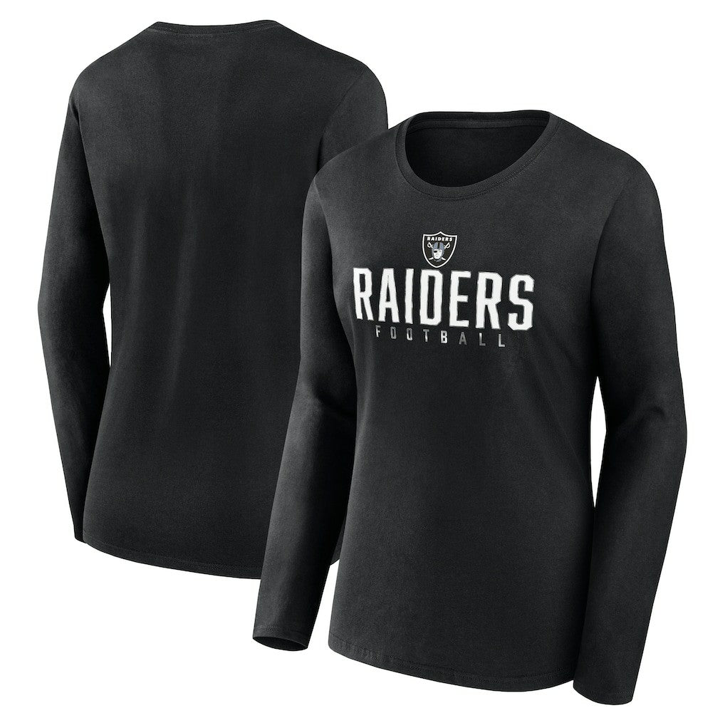 Las Vegas Raiders Women's Plus Size Foiled Play Long Sleeve T-Shirt - Black online