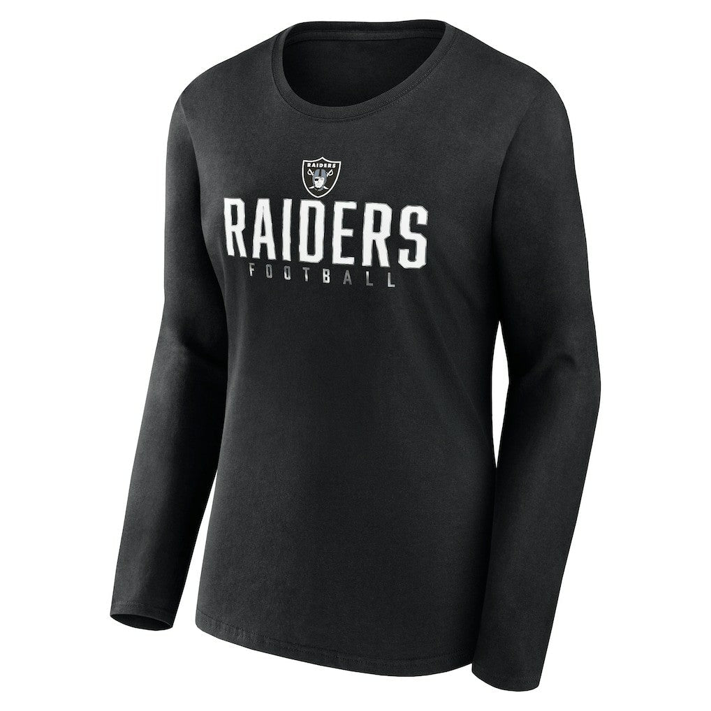 Las Vegas Raiders Women's Plus Size Foiled Play Long Sleeve T-Shirt - Black online