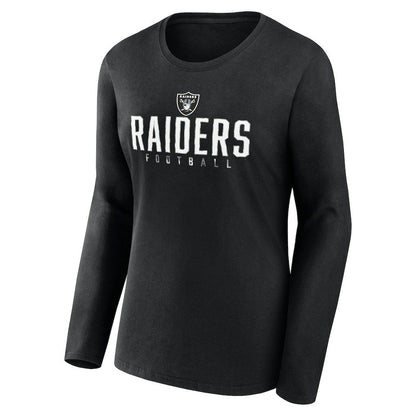 Las Vegas Raiders Women's Plus Size Foiled Play Long Sleeve T-Shirt - Black online