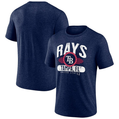 Tampa Bay Rays Badge of Honor Tri-Blend T-Shirt - Heather Navy