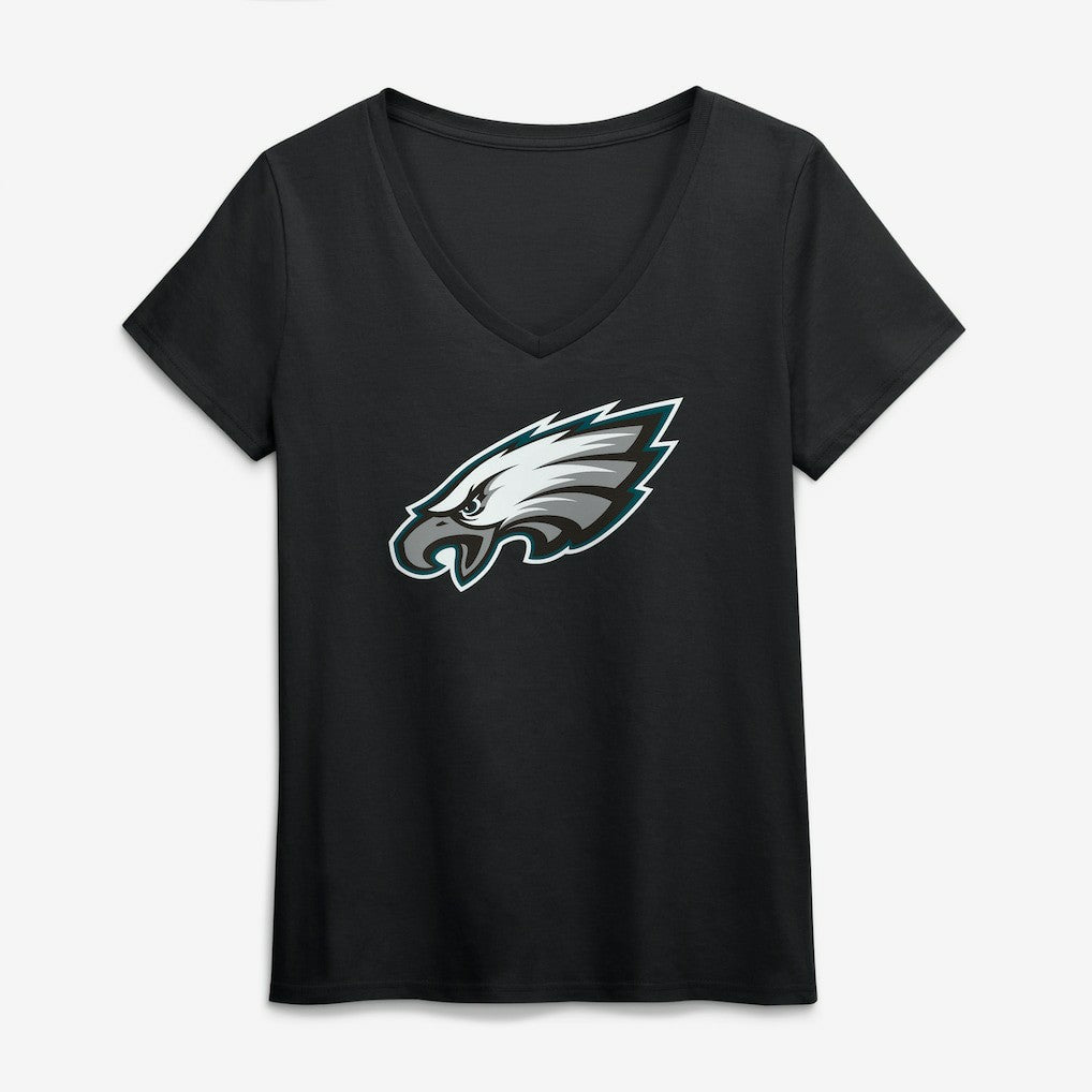 Philadelphia Eagles Logo Athletic Women's Primary Logo V-Neck T-Shirt - Black outlet