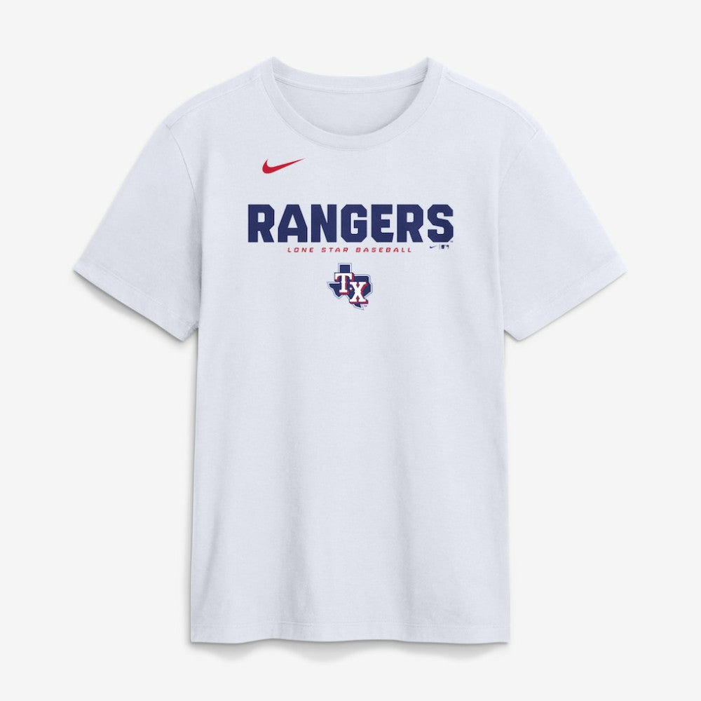 Texas Rangers Bold Team Name T-Shirt - White | Nike