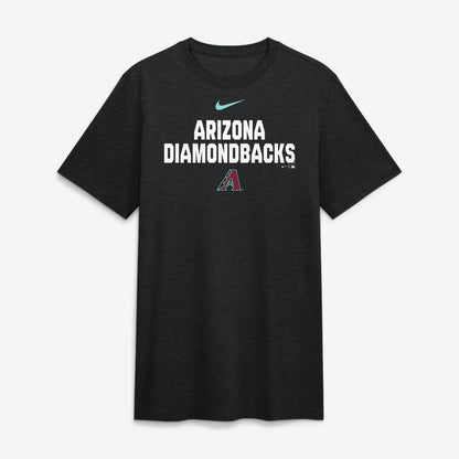 Arizona Diamondbacks Stacked Tri-Blend T-Shirt - Heather Black | Nike