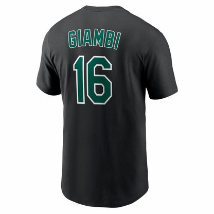 Jason Giambi Athletics Cooperstown Collection Name & Number T-Shirt - Black | Nike