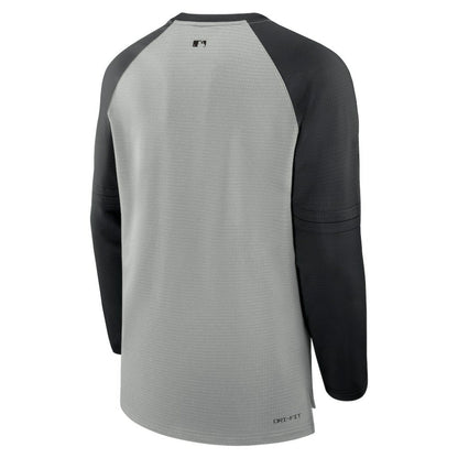 Colorado Rockies Authentic Collection Game Time Raglan Performance Long Sleeve T-Shirt - Heather Gray/Black | Nike